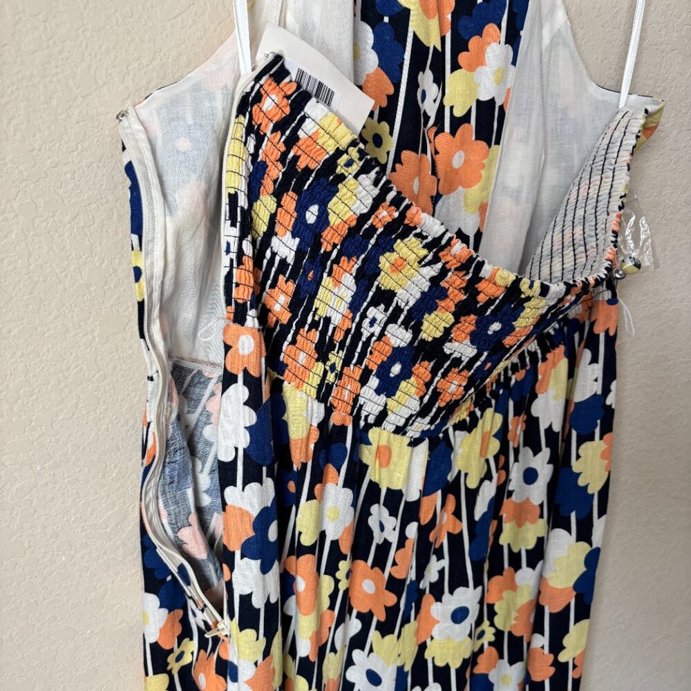 Modcloth NEW 1X Linen Blend Floral Print Halter Jumpsuit - Picture 15 of 16